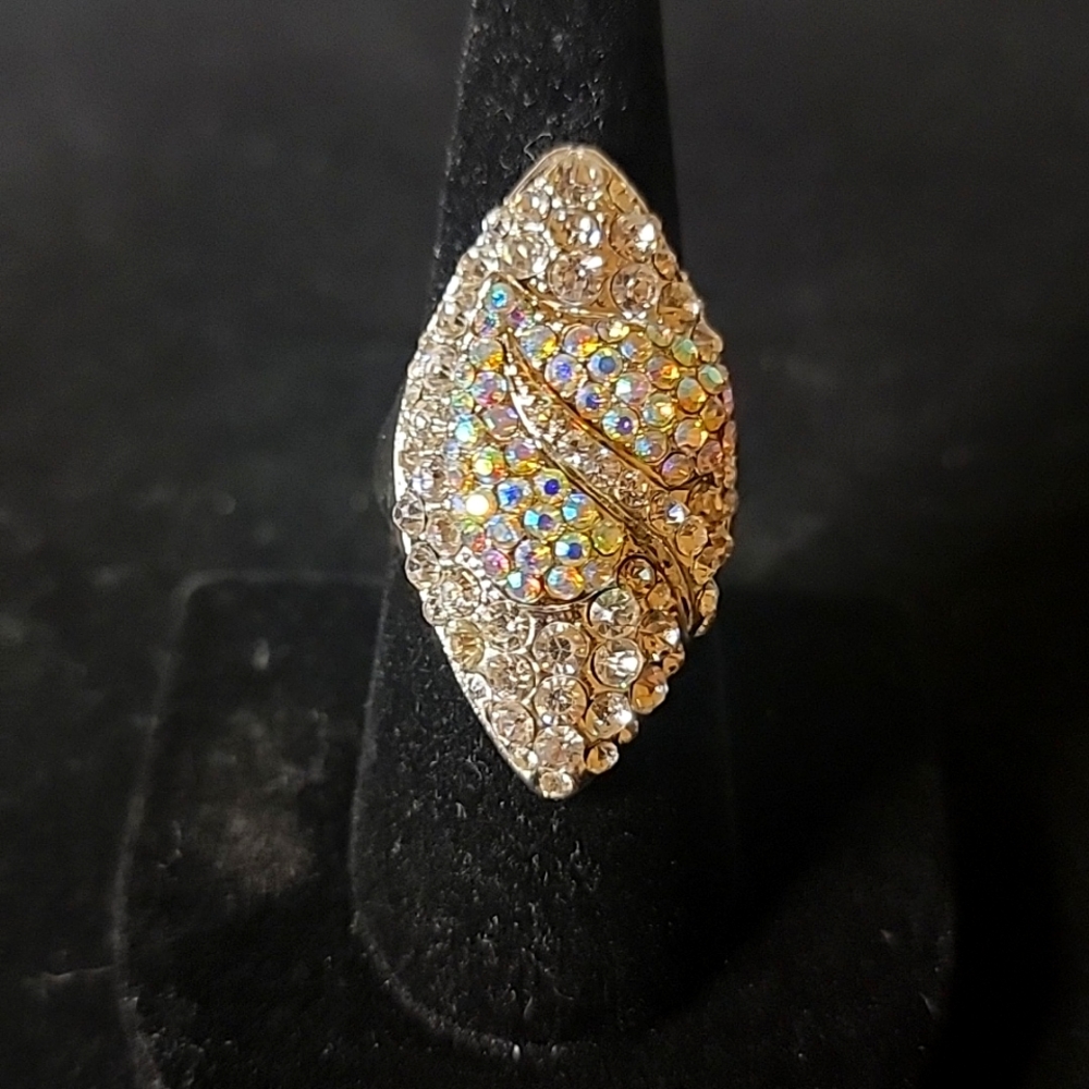 Unique Crystal Ring Size 9